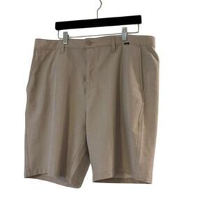 Hurley Dri Breathe Shorts Size 38 Mens Hybrid Flat Front Beige